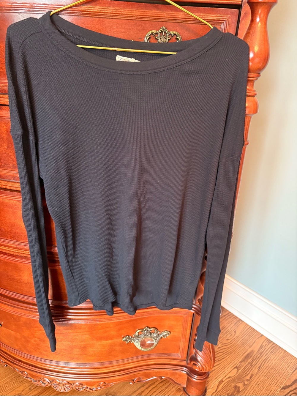 Faherty Long Sleeve Black Women's Thermal Top